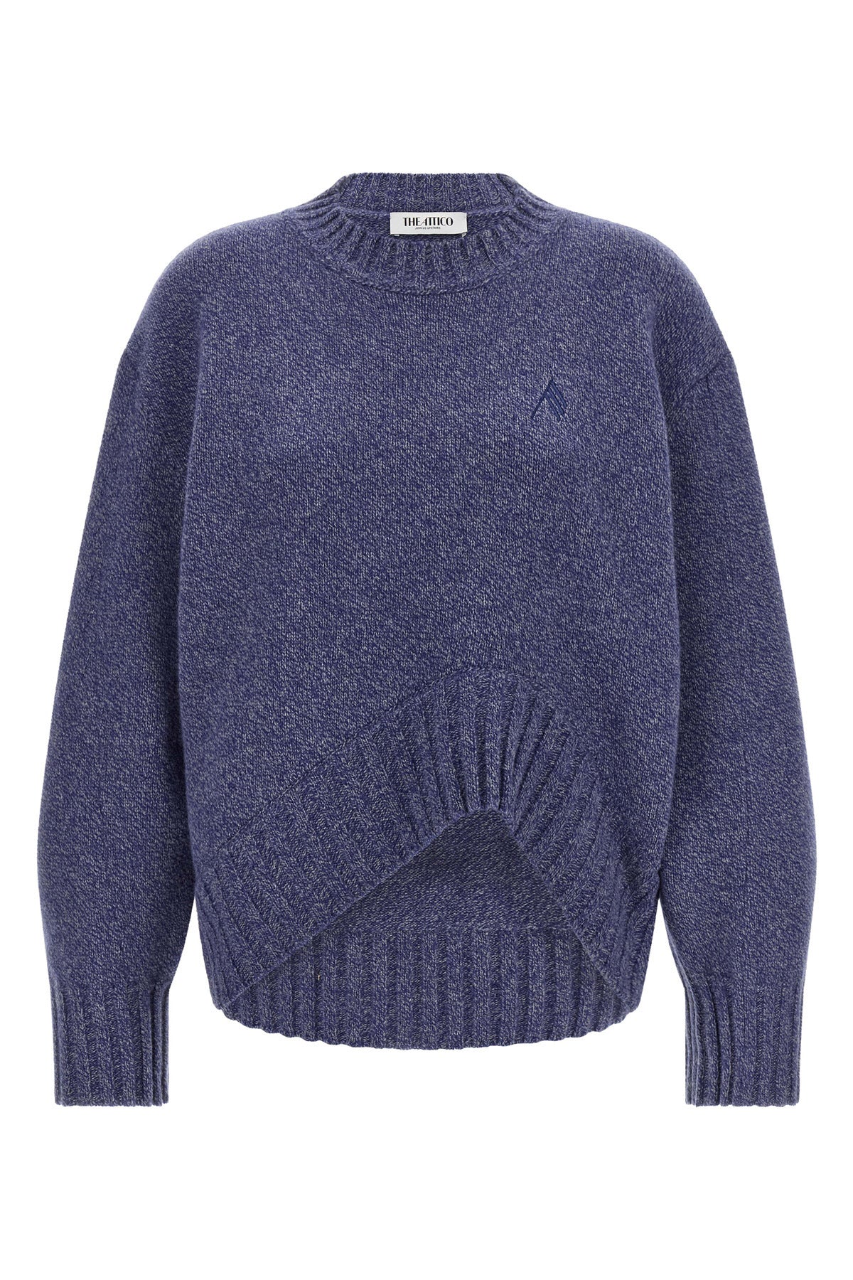 the the attico crew neck sweater redefines knitwear through a bold and deconstru