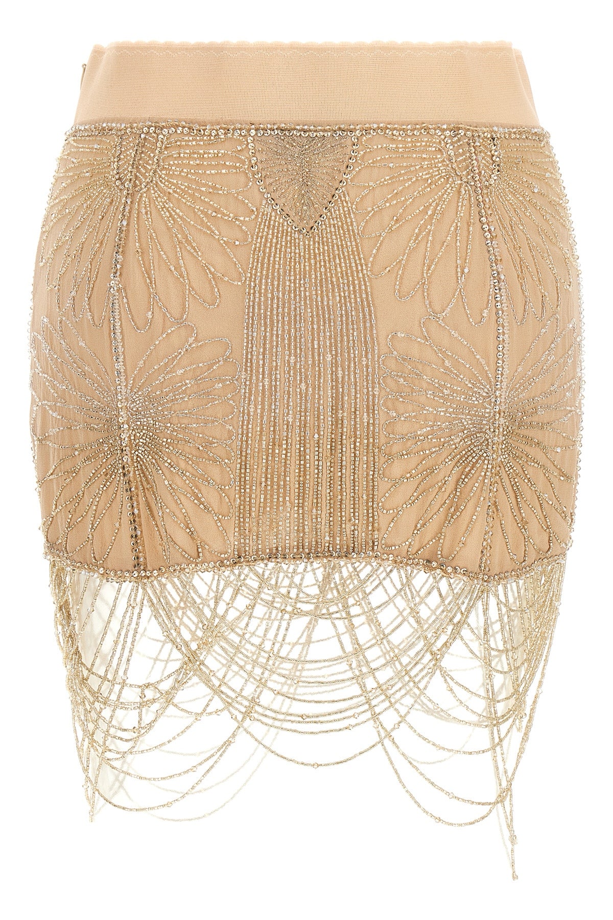 the mini skirt the attico in pure silk defines a bold silhouette through tailori