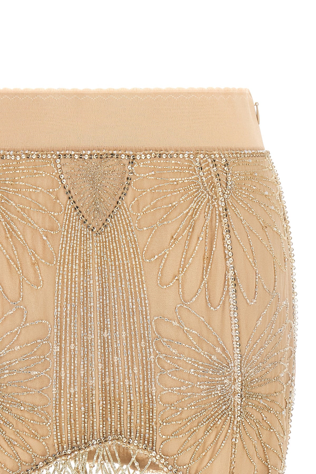 the mini skirt the attico in pure silk defines a bold silhouette through tailori