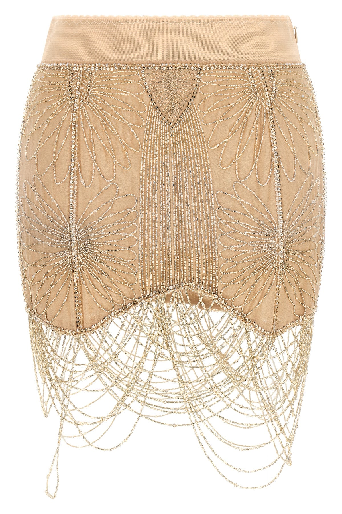 the mini skirt the attico in pure silk defines a bold silhouette through tailori