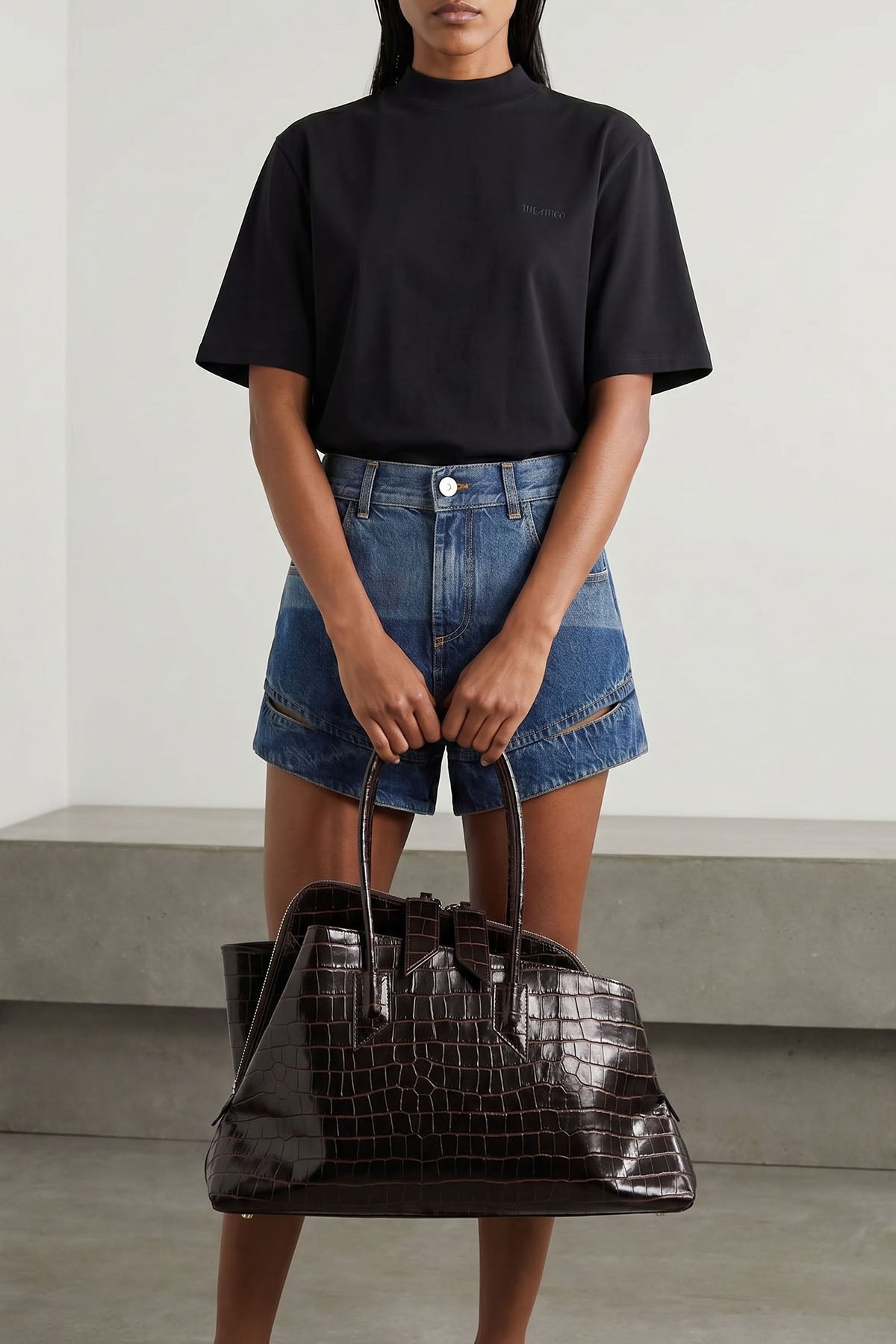 the the attico t-shirt redefines the codes of essential clothing through a rigor