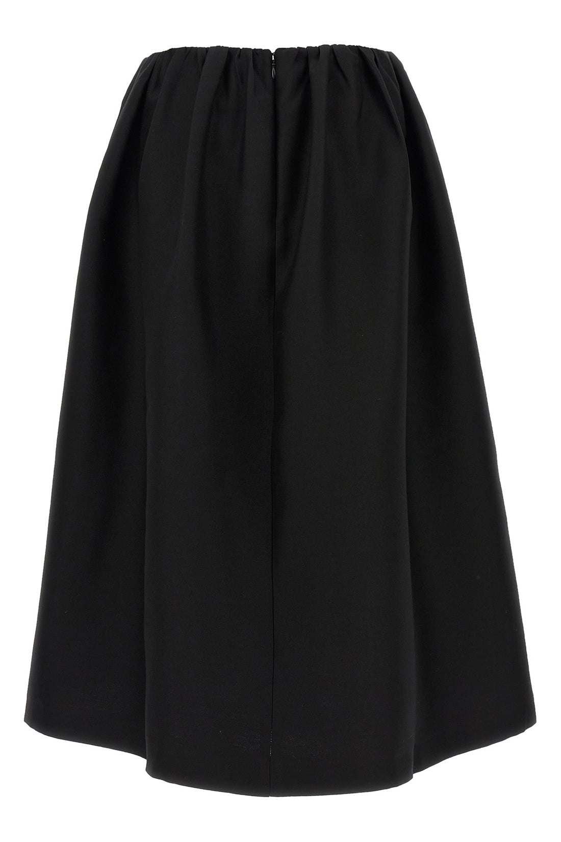 TOTEME 34 gathered evening midi skirt in wool and silk blend
