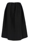 gathered evening midi skirt in wool and silk blend