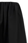 gathered evening midi skirt in wool and silk blend