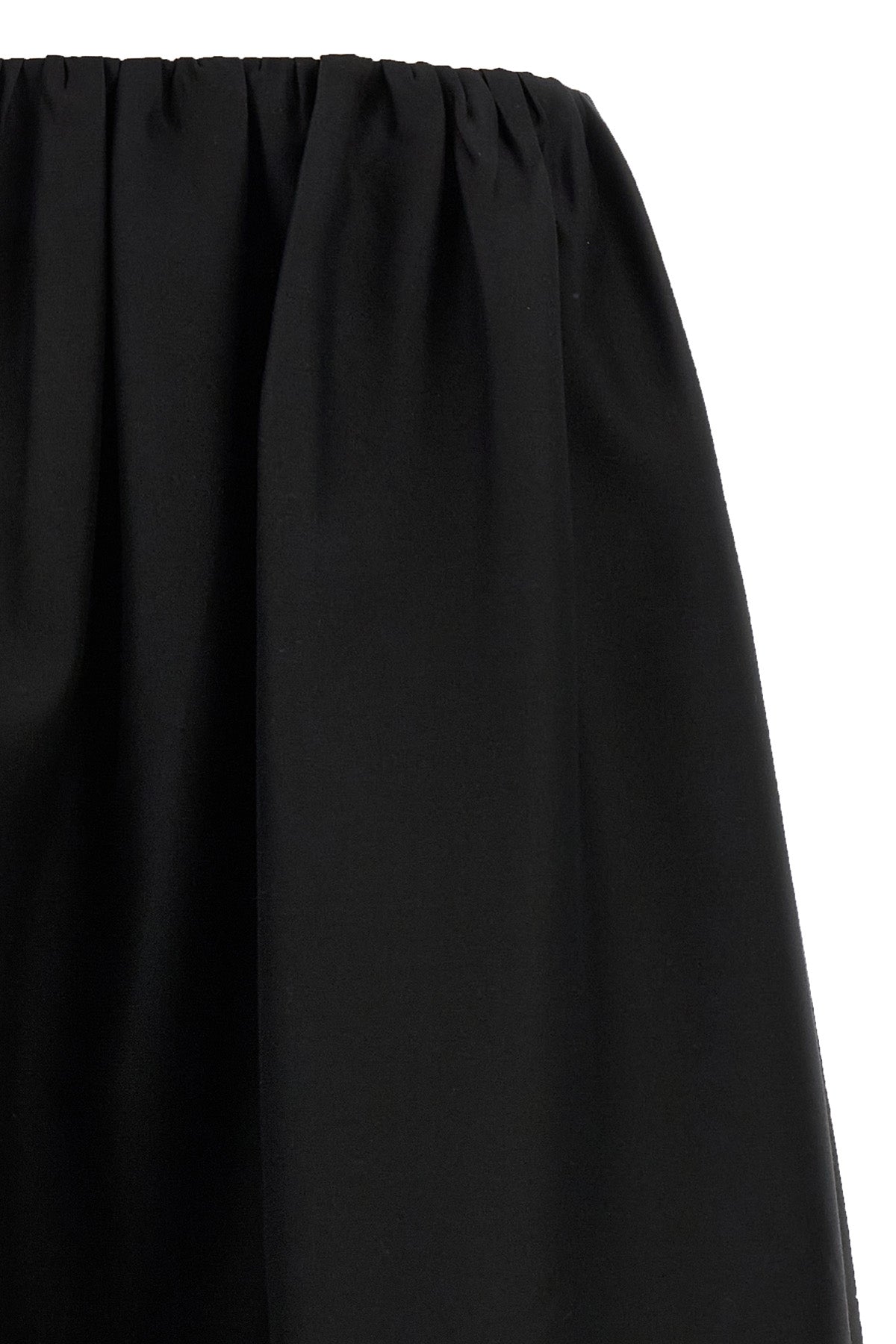 gathered evening midi skirt in wool and silk blend