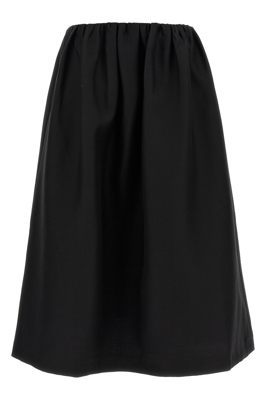 TOTEME 34 gathered evening midi skirt in wool and silk blend