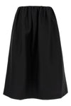 gathered evening midi skirt in wool and silk blend