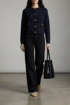 hammered button wool knit cardigan