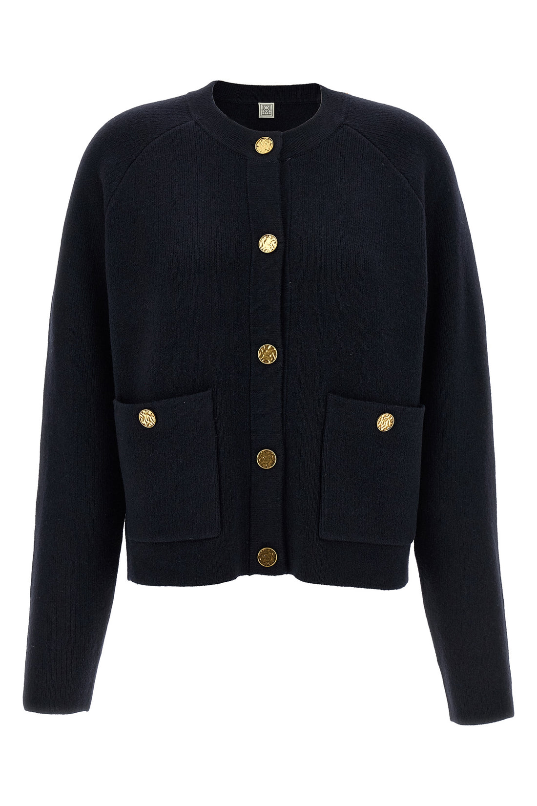 TOTEME L hammered button wool knit cardigan