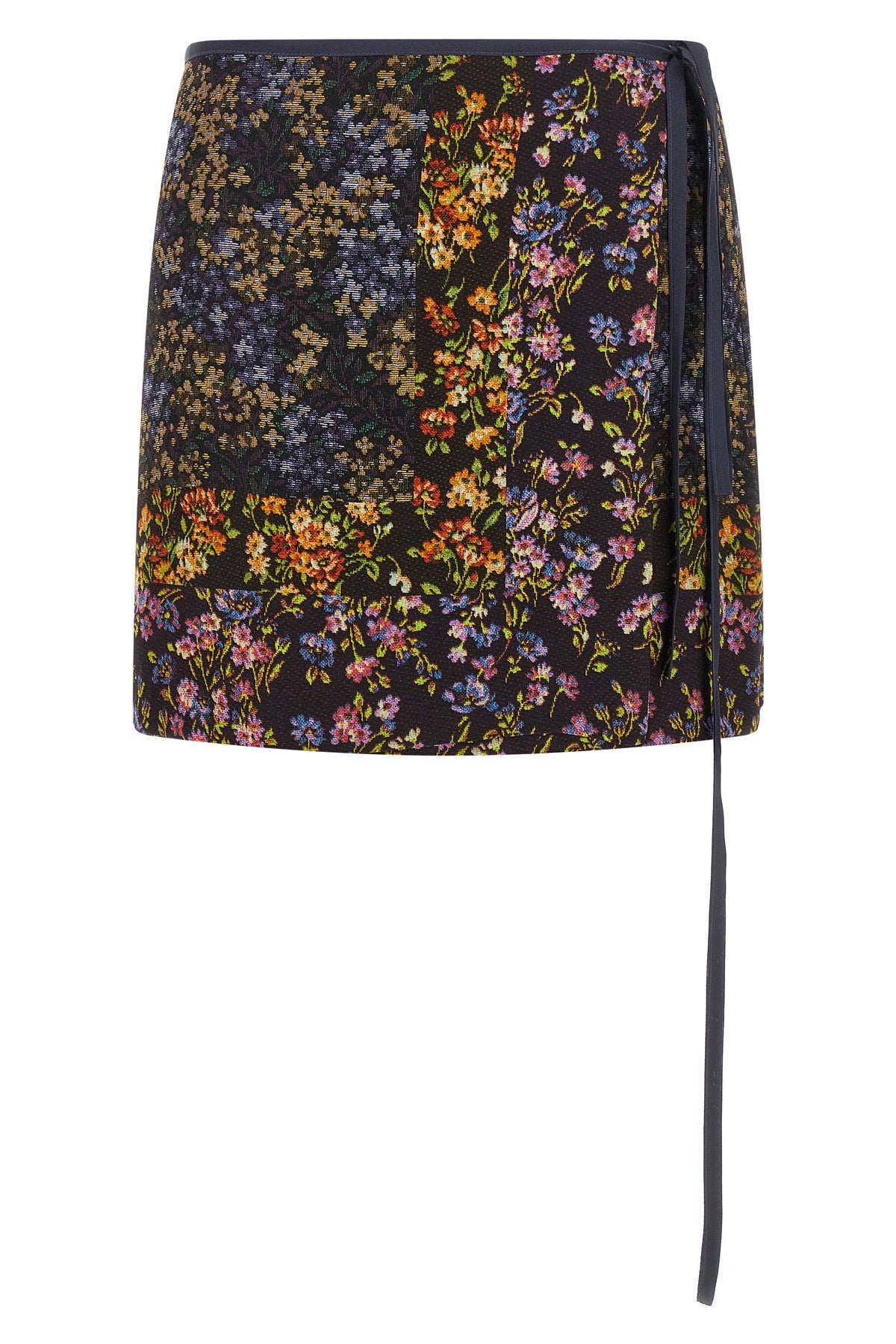 the dries van noten gabrinas miniskirt defines the silhouette through a rigorous