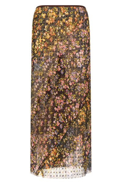 the dries van noten sati maxi skirt defines a straight and fluid model through a