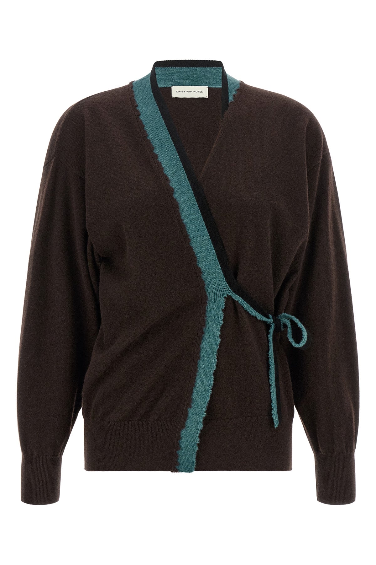 the toma wraparound cardigan by dries van noten is made of pure cashmere