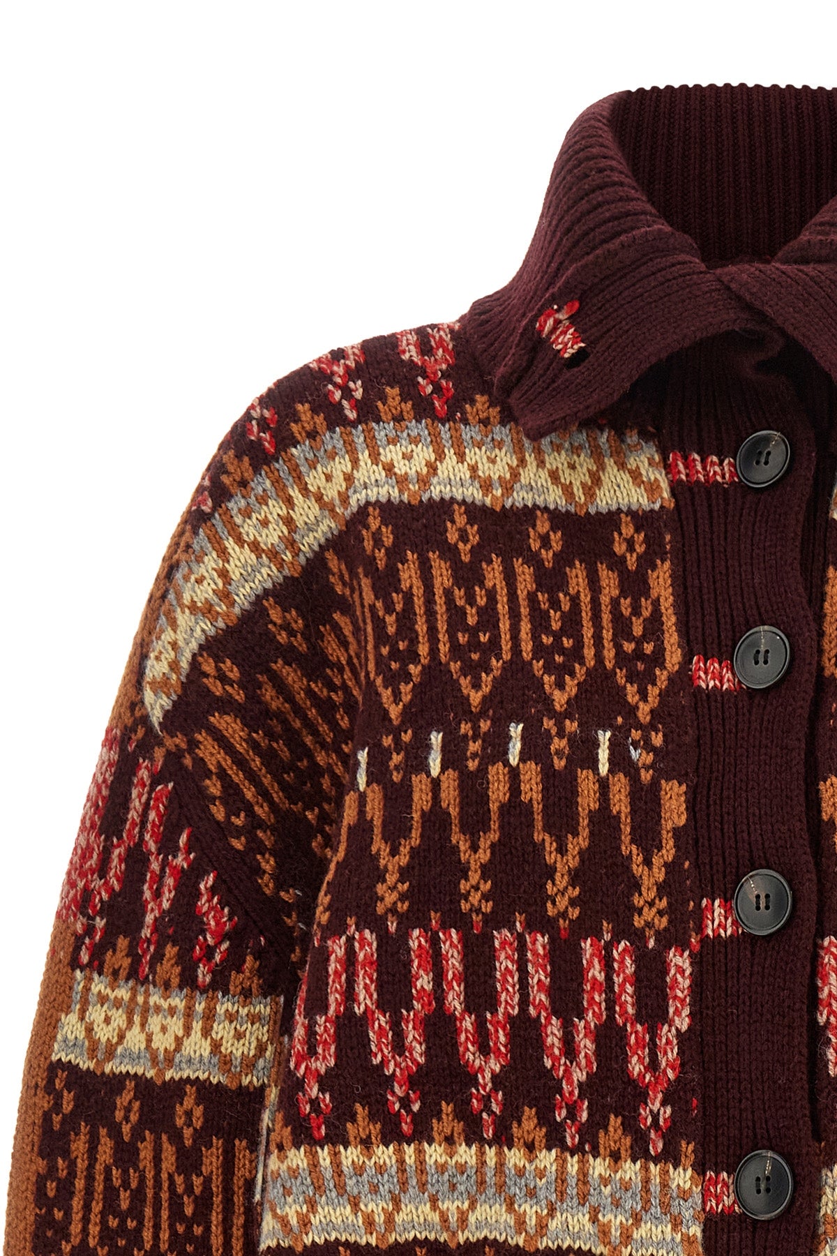 the dries van noten teda cardigan redefines knitwear through sculptural volume