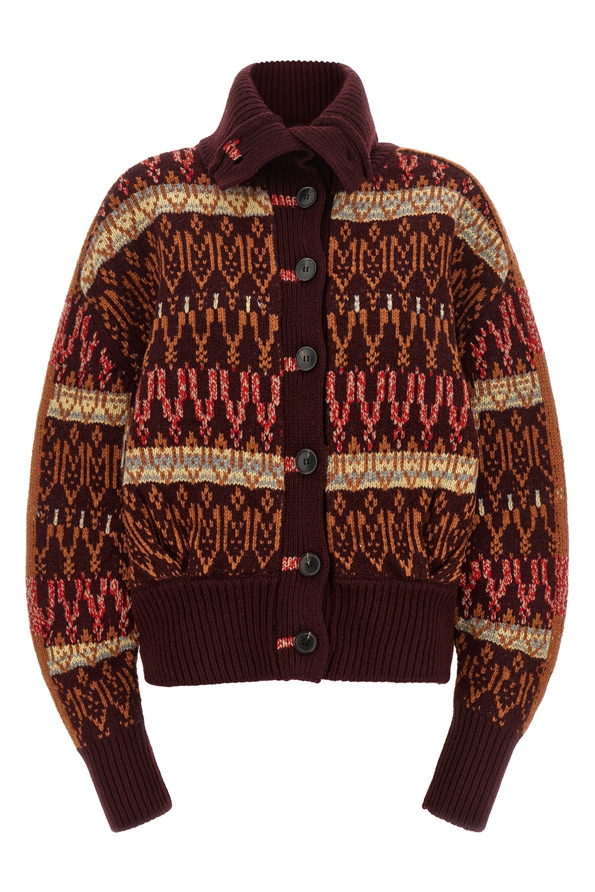 the dries van noten teda cardigan redefines knitwear through sculptural volume