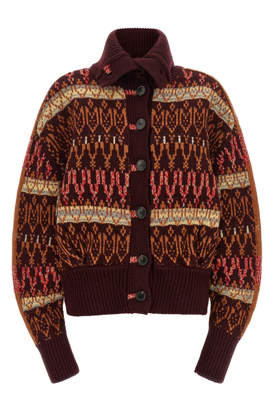 the dries van noten teda cardigan redefines knitwear through sculptural volume
