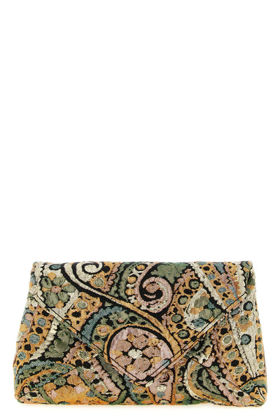 the dries van noten envelope clutch is built in a full-bodied jacquard brocade