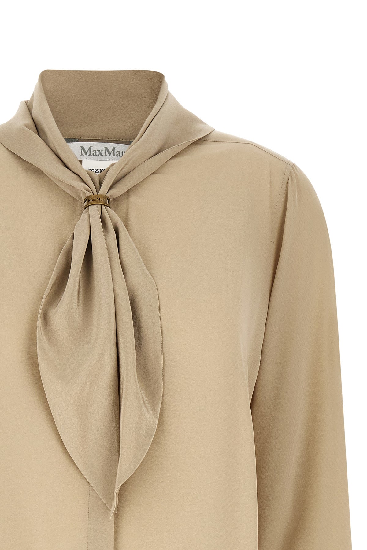 the max mara mxmdry shirt is made of pure fluid silk crepe de chine