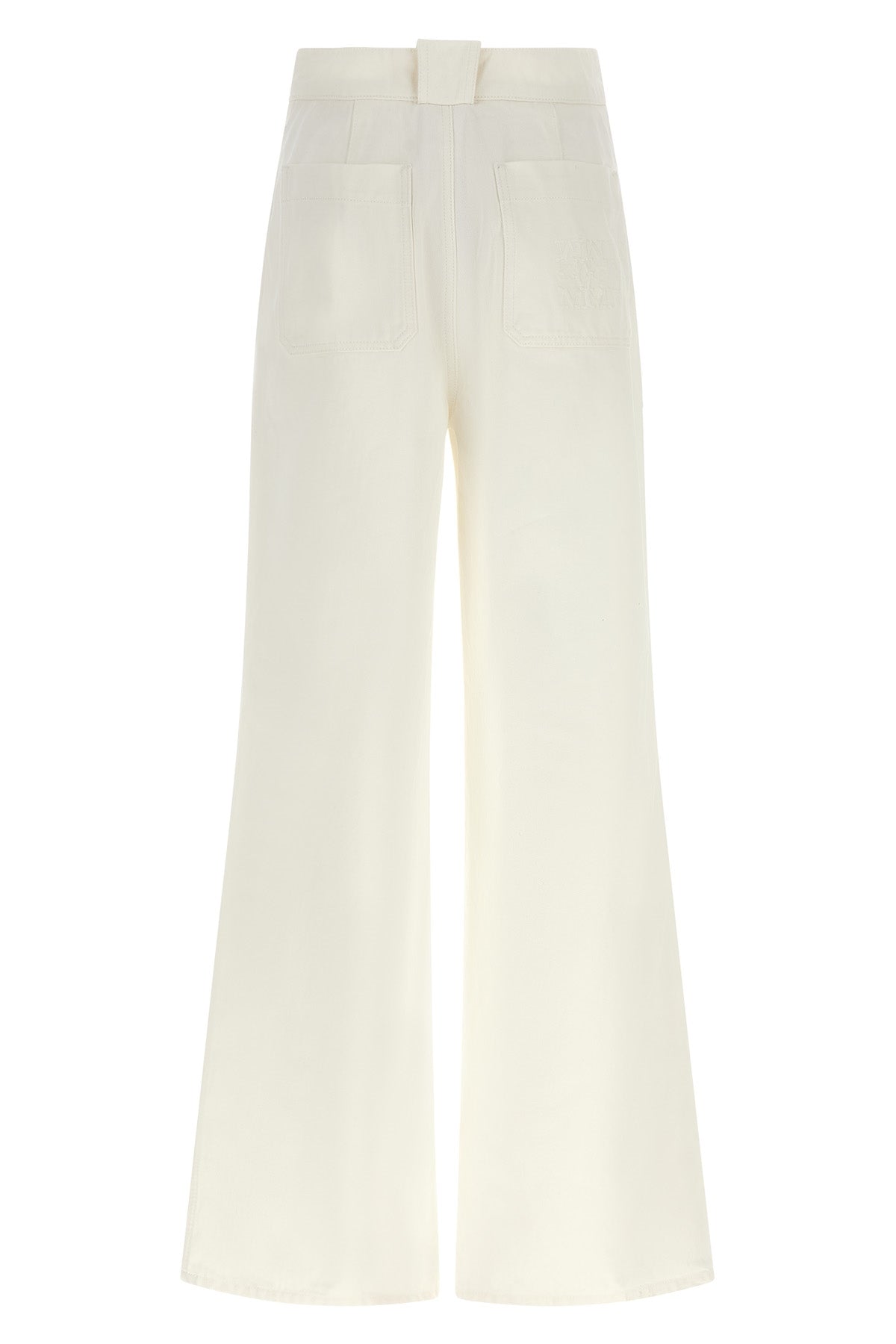 the max mara mxmbadesse trousers are made of cream garment-treated cotton bull