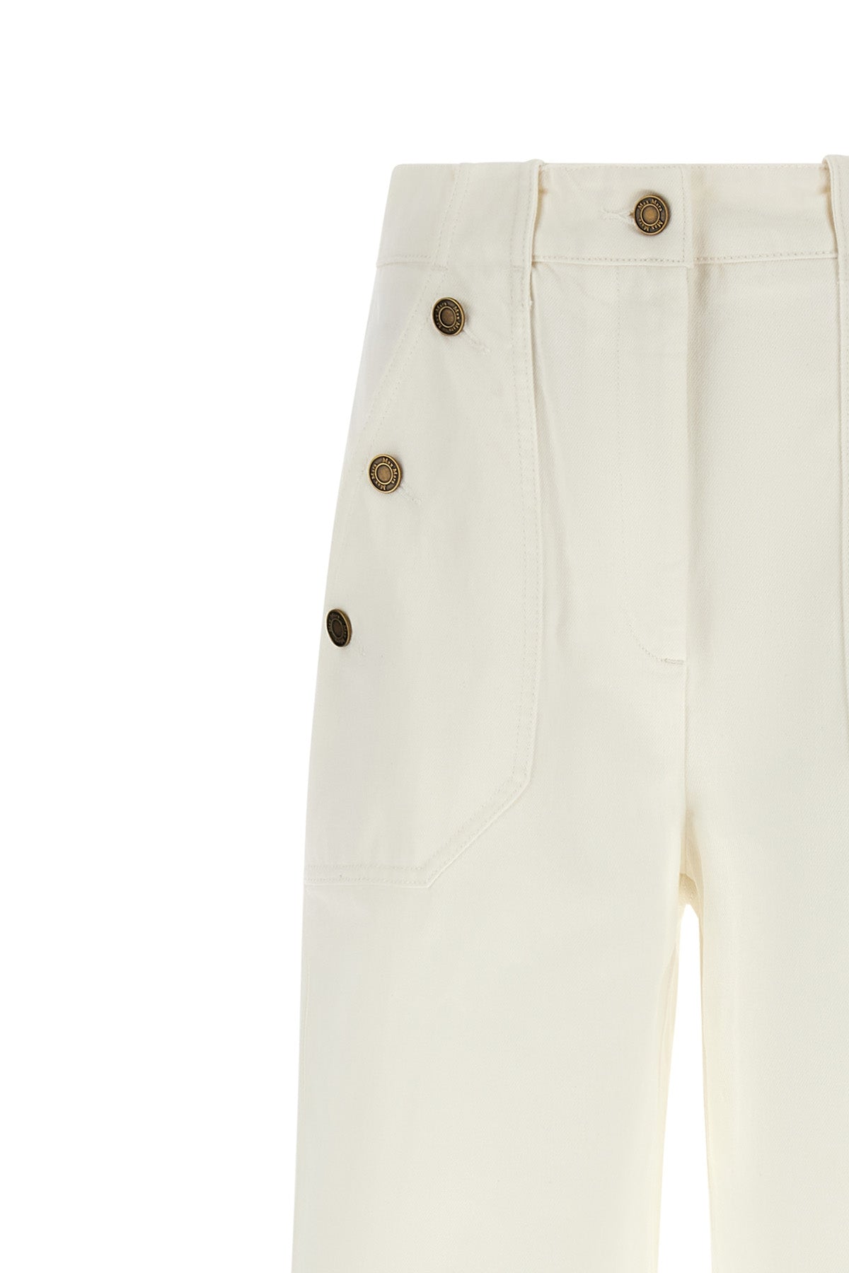 the max mara mxmbadesse trousers are made of cream garment-treated cotton bull