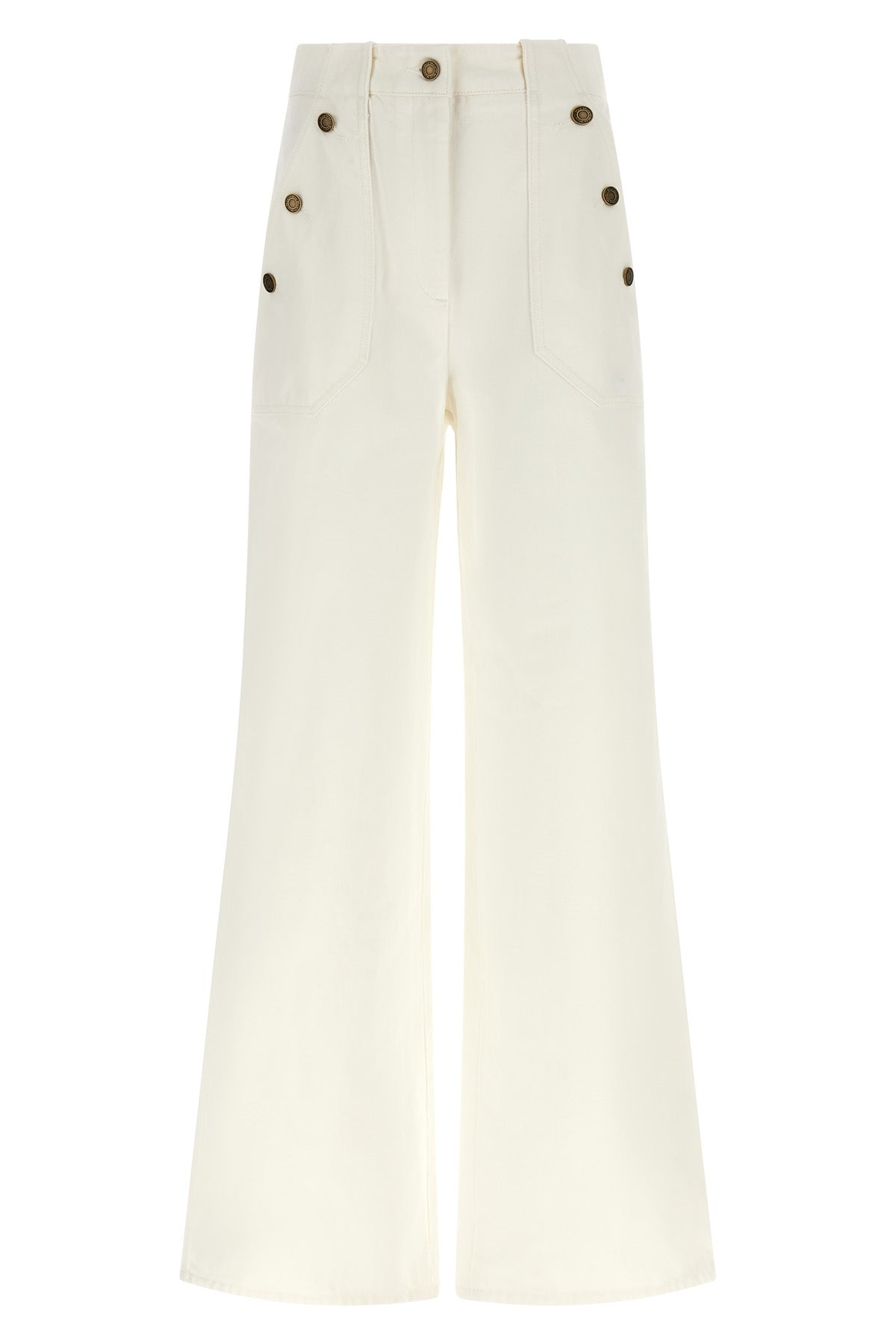 the max mara mxmbadesse trousers are made of cream garment-treated cotton bull
