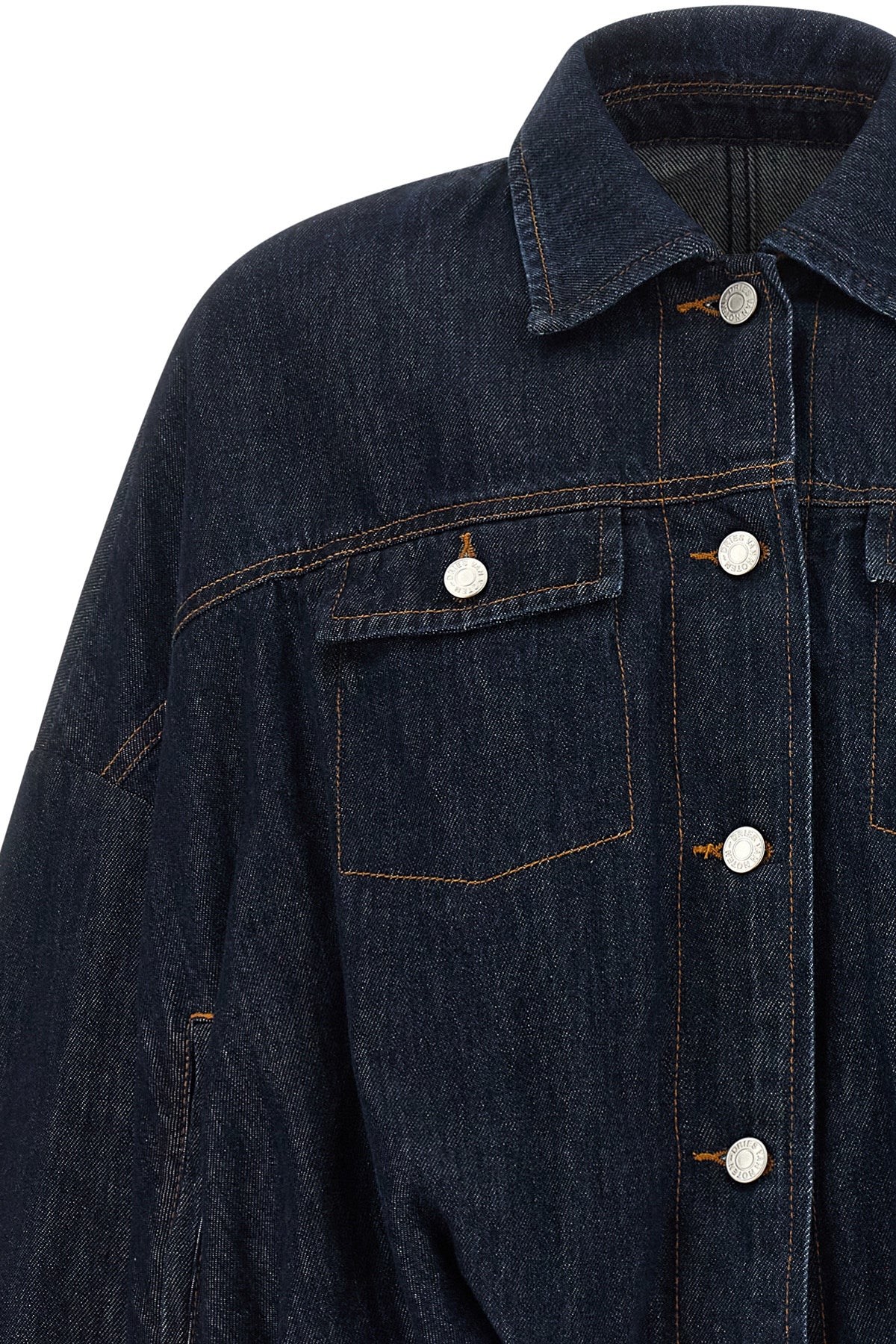 dries van noten vesto denim jacket redefines casual outerwear through a sculpt