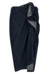 the dries van noten sinas skirt redefines classic denim through a sculptural and