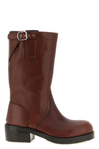 dries van noten boots in fine cowhide define a structured silhouette in the midd