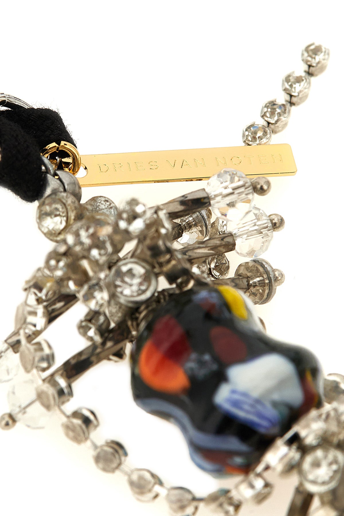 the statement necklace by dries van noten is distinguished by a sculptural con