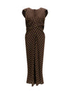 printed polka dot crepe dress