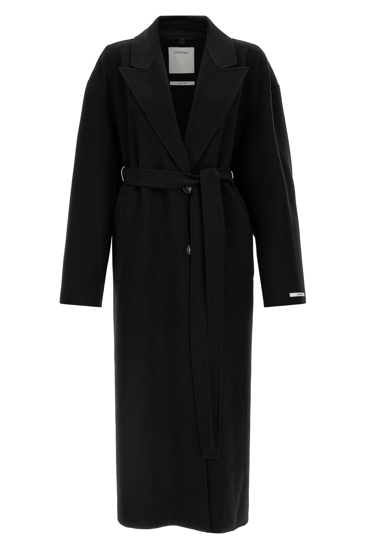 the sportmax olmo coat features an enveloping and unstructured silhouette
