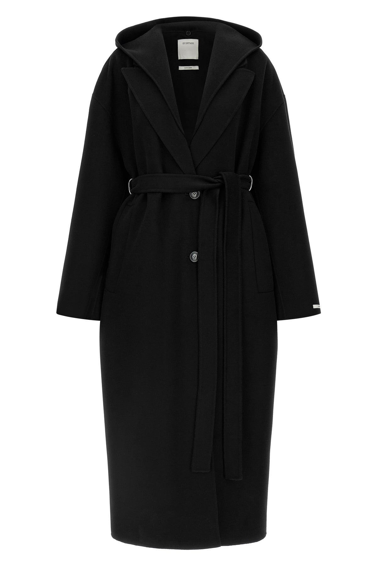 the sportmax olmo coat features an enveloping and unstructured silhouette
