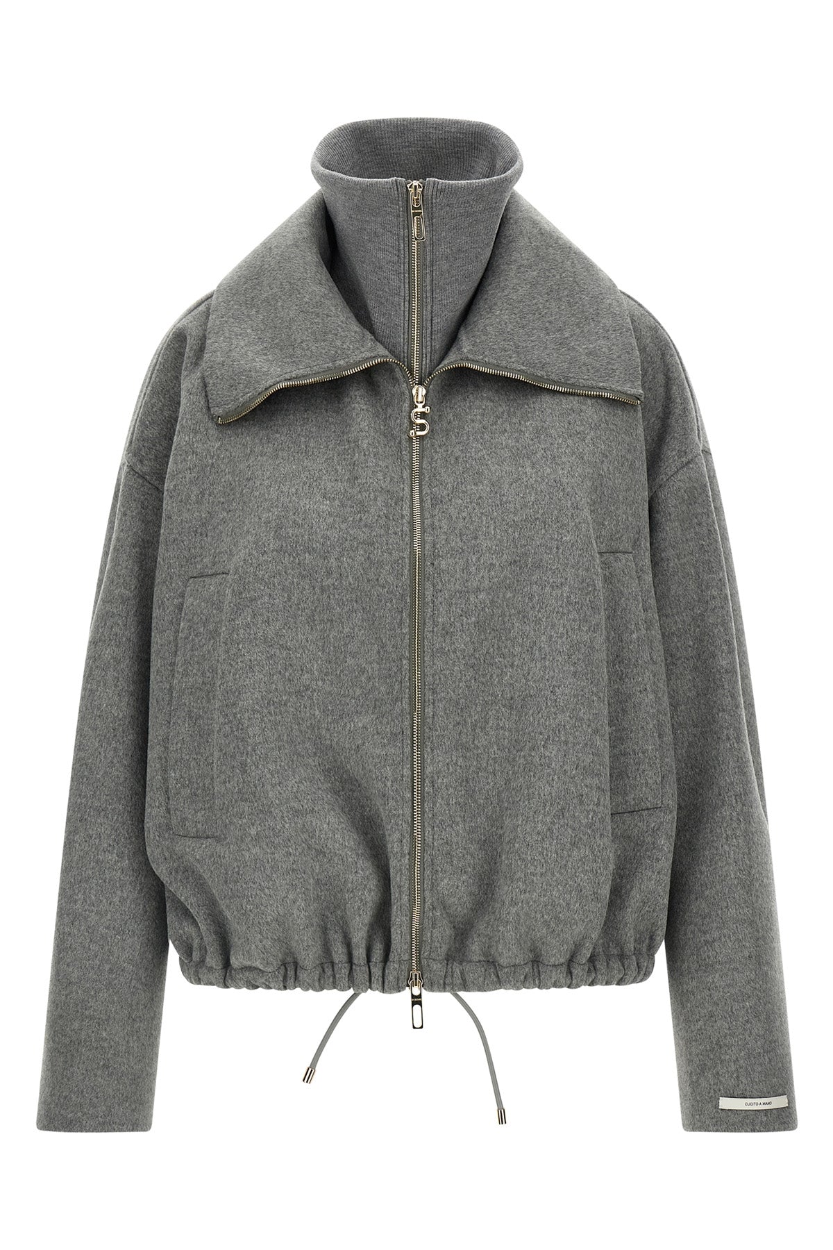 the sportmax emiro bomber jacket redefines the volumes of outerwear through an