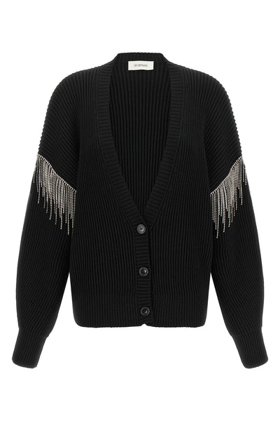 the sportmax spxpagine cardigan in pure virgin wool is distinguished by a modu