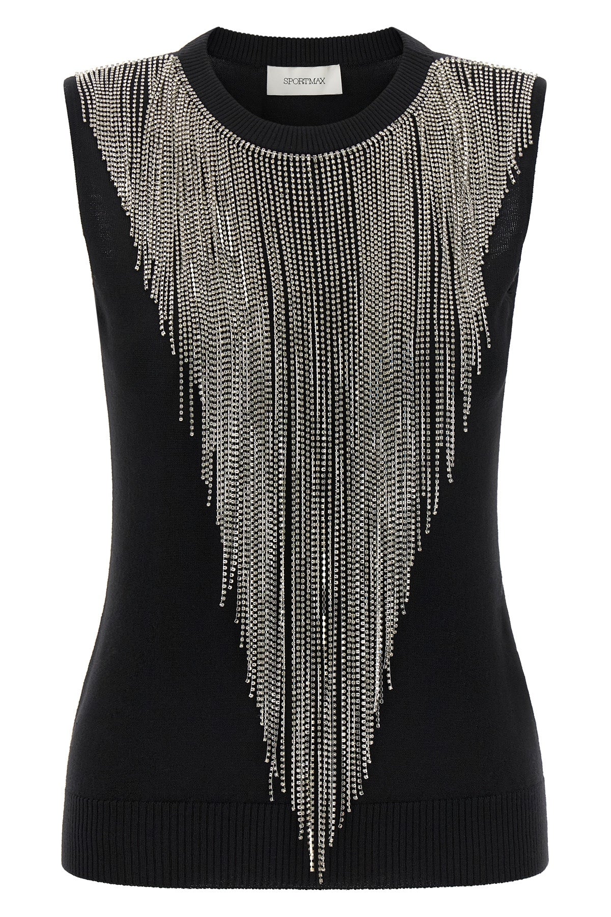 sportmaxs spxcrine top redefines evening elegance through a bold material con