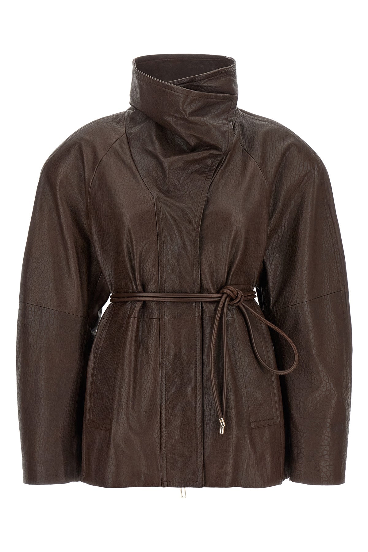 the sportmax alaggio jacket redefines the volumes of outerwear through a sculp
