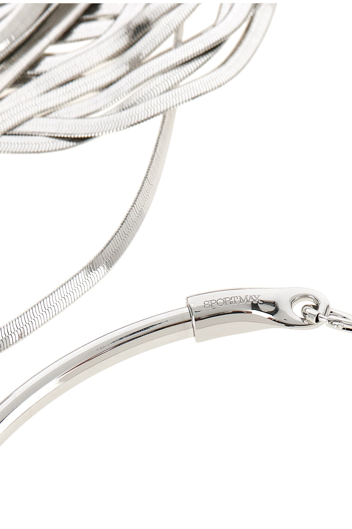 the sportmax uscio crew neck necklace defines the silhouette