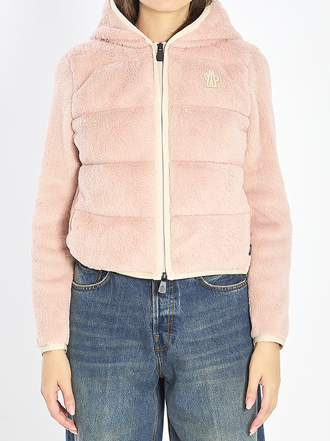 MONCLER GRENOBLE M padded hoodie in pink