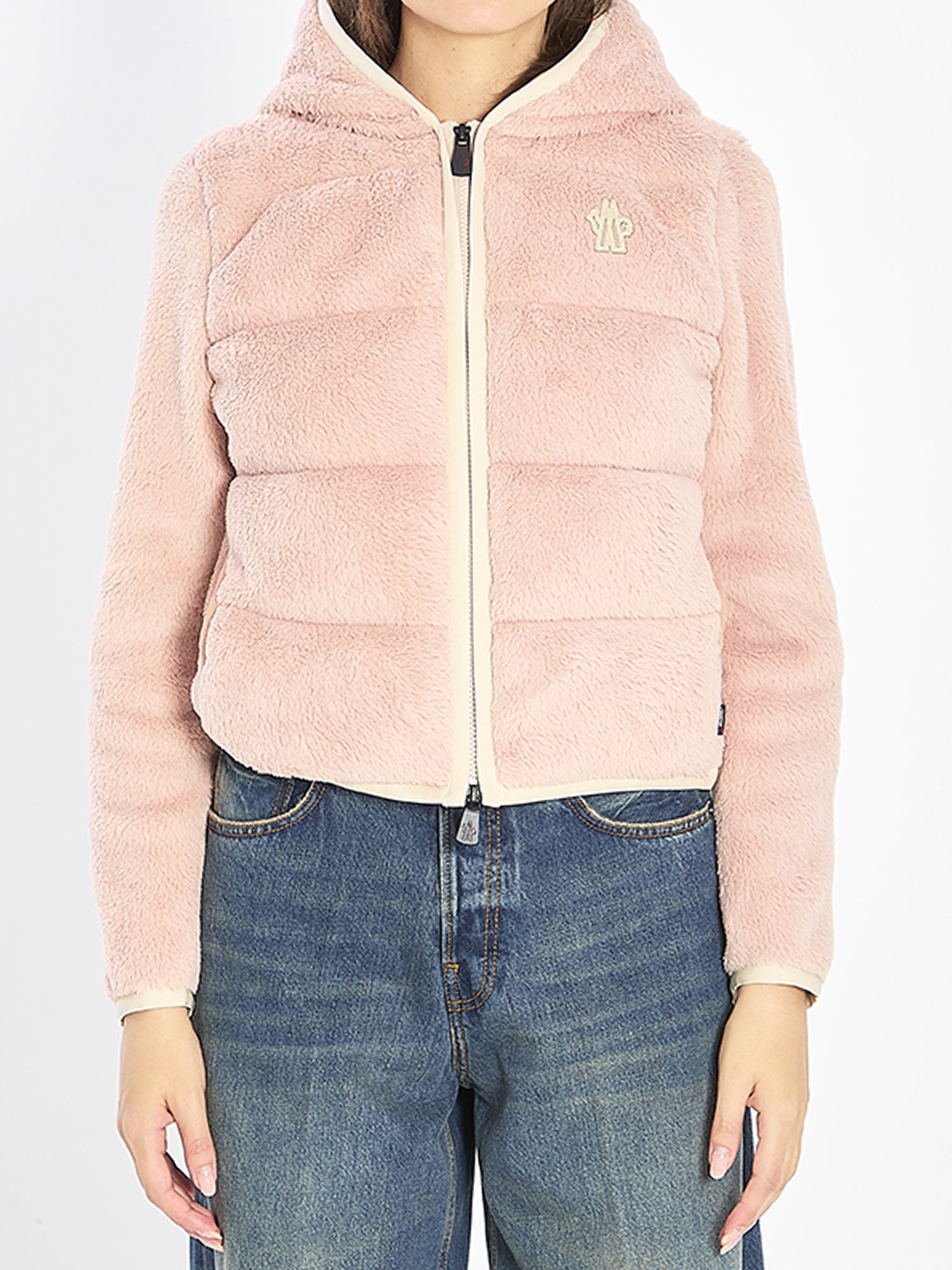 MONCLER GRENOBLE M padded hoodie in pink