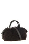 the max mara teddy holdals small handbag in a deep dark brown nuance is made o