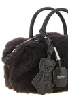 the max mara teddy holdals small handbag in a deep dark brown nuance is made o
