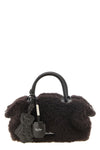 the max mara teddy holdals small handbag in a deep dark brown nuance is made o
