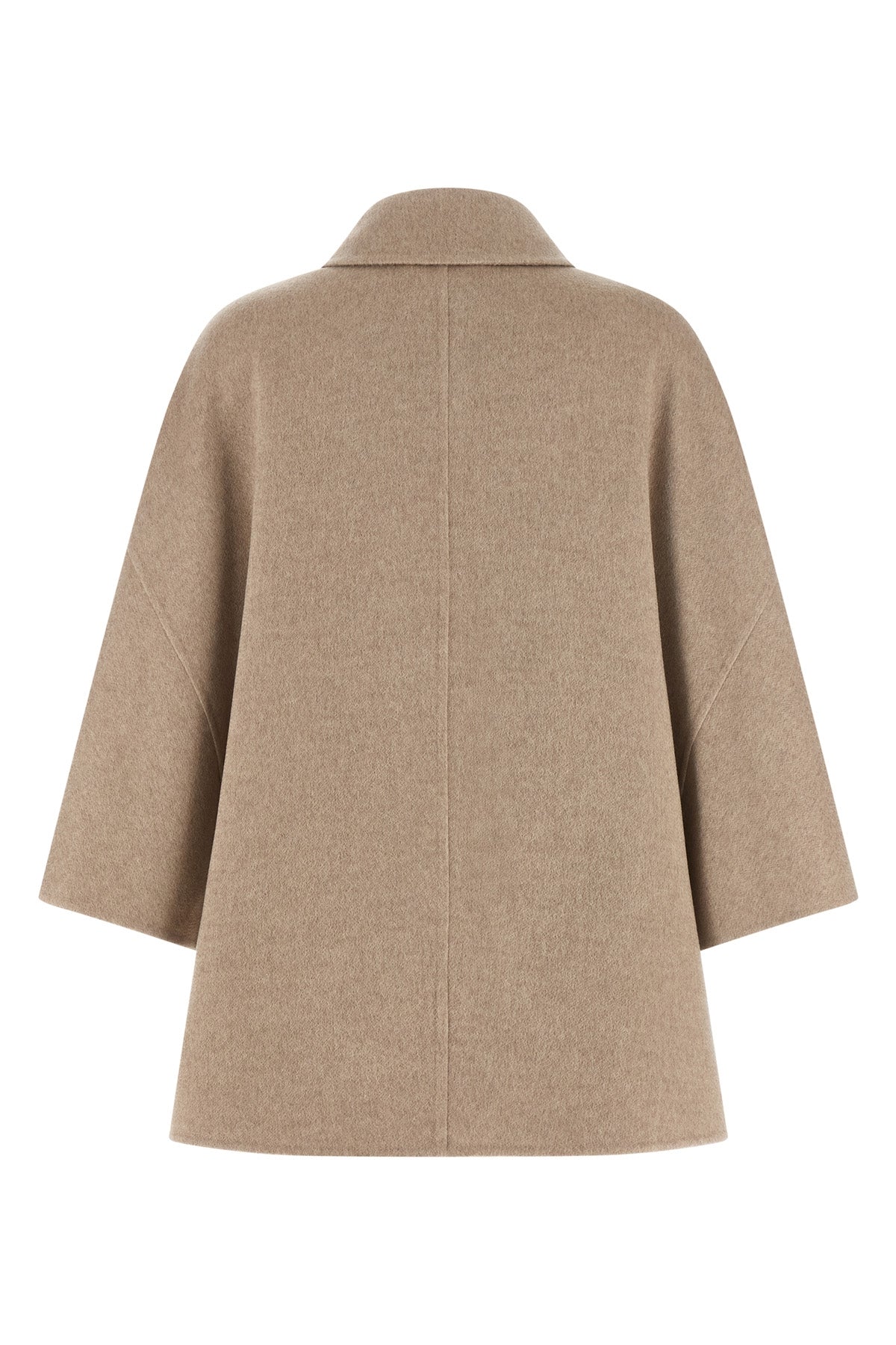 the max mara ospite cape redefines the volumes of outerwear through a flared sil