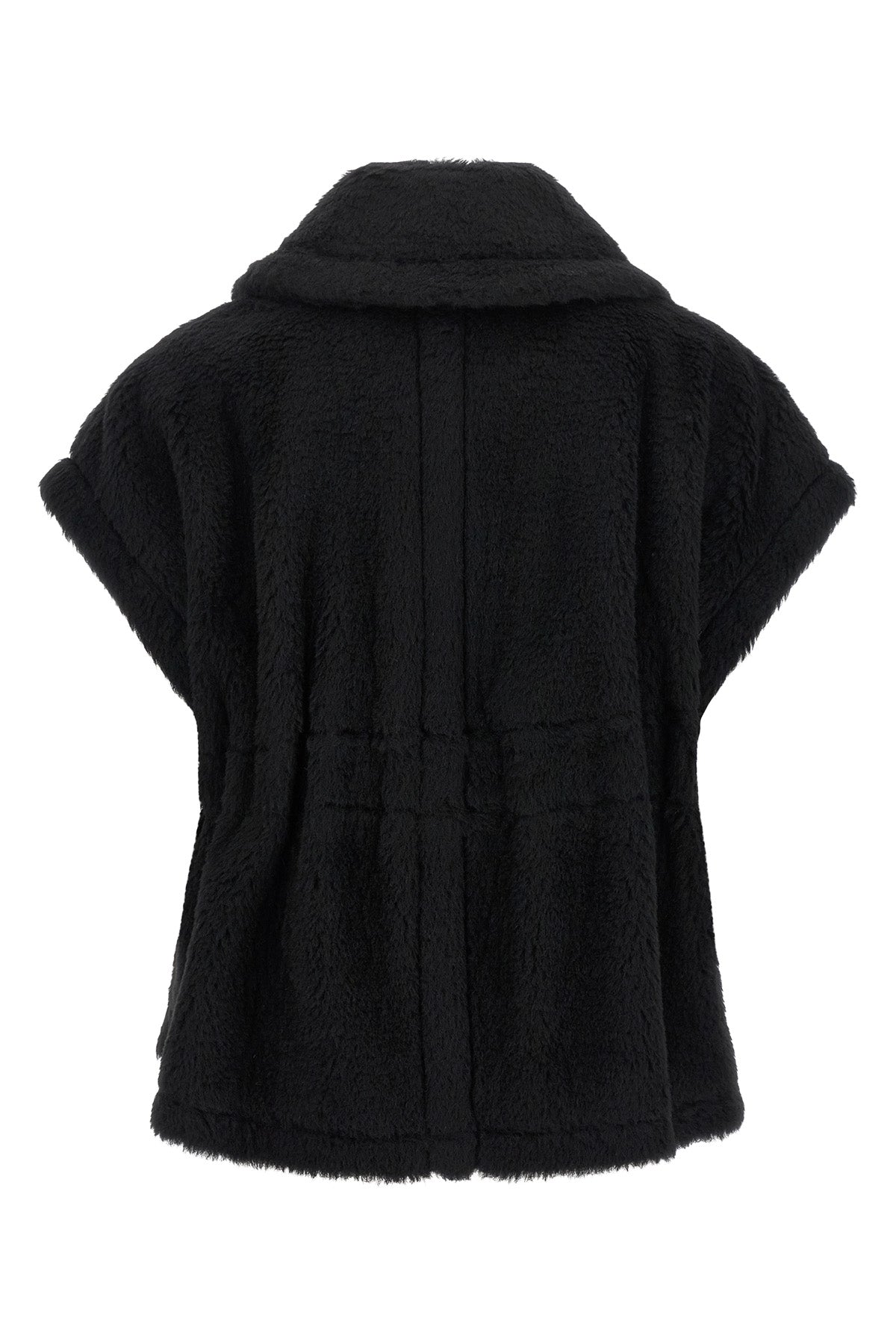 the max mara new abavo cape redefines the volumes of outerwear through a sleev