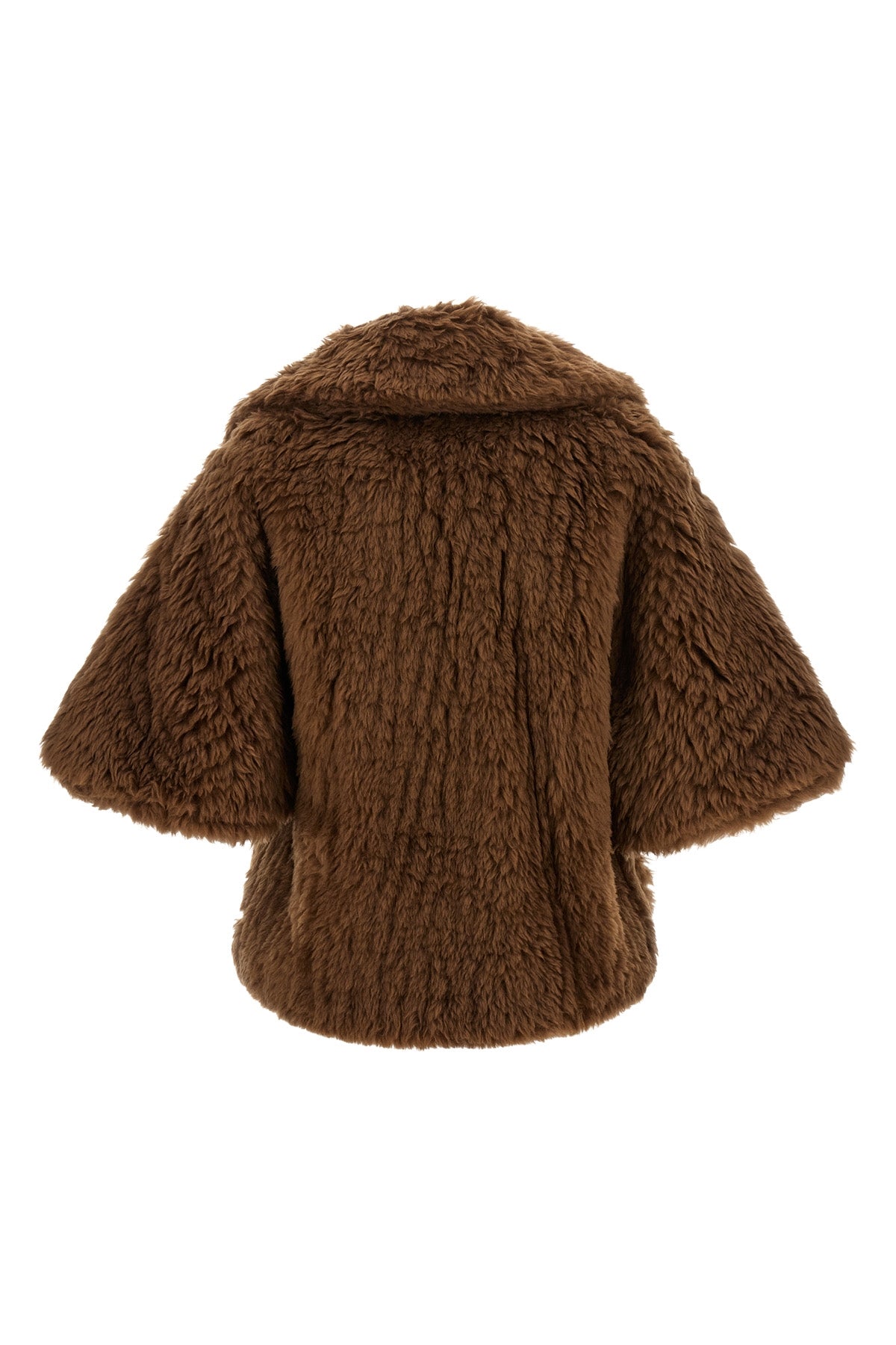 the max mara accorta hood is distinguished by a voluminous construction in pur