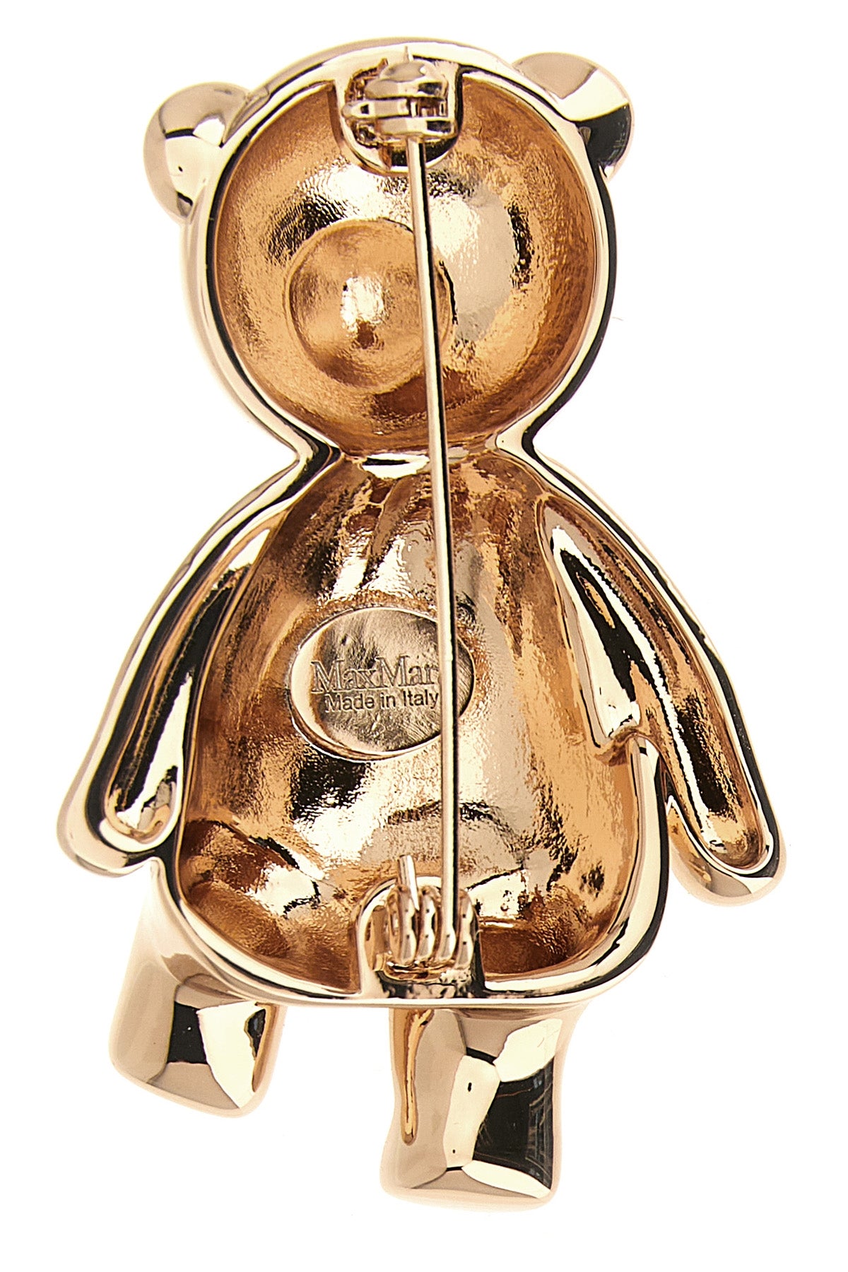 the max mara brooch in the shape of a bear defines a precious aesthetic through