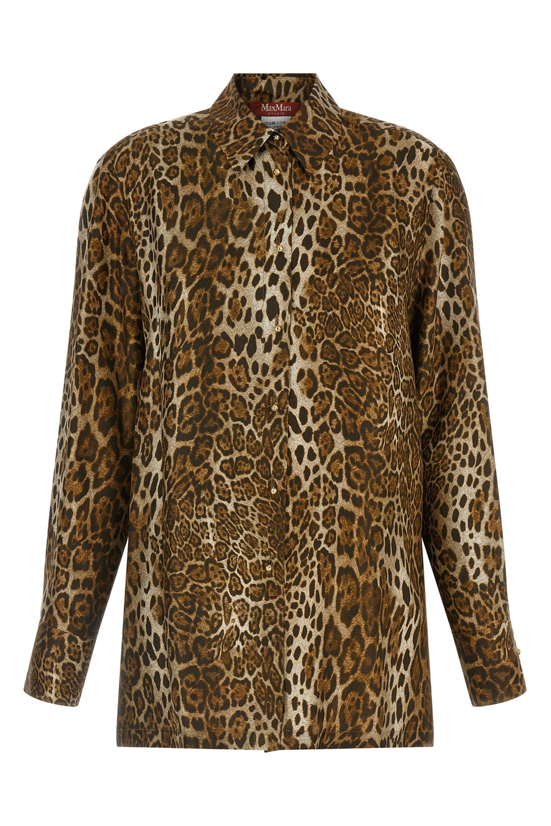 MAX MARA STUDIO 40 the max mara studio mstaffari shirt is made of pure silk twill