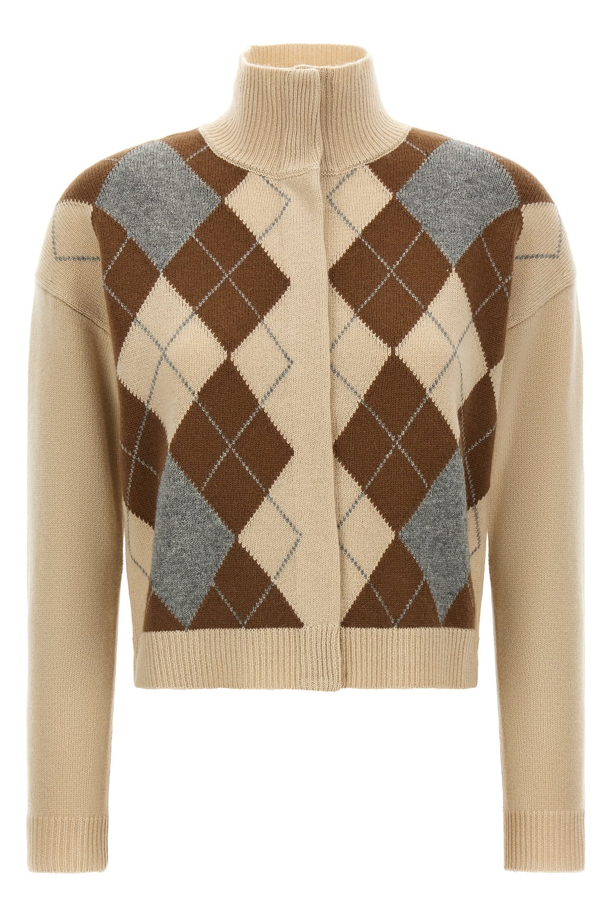 the slightly cropped max mara studio pacche cardigan exemplifies luxury knitwe