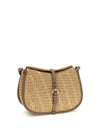 raffia crochet pony shoulder bag
