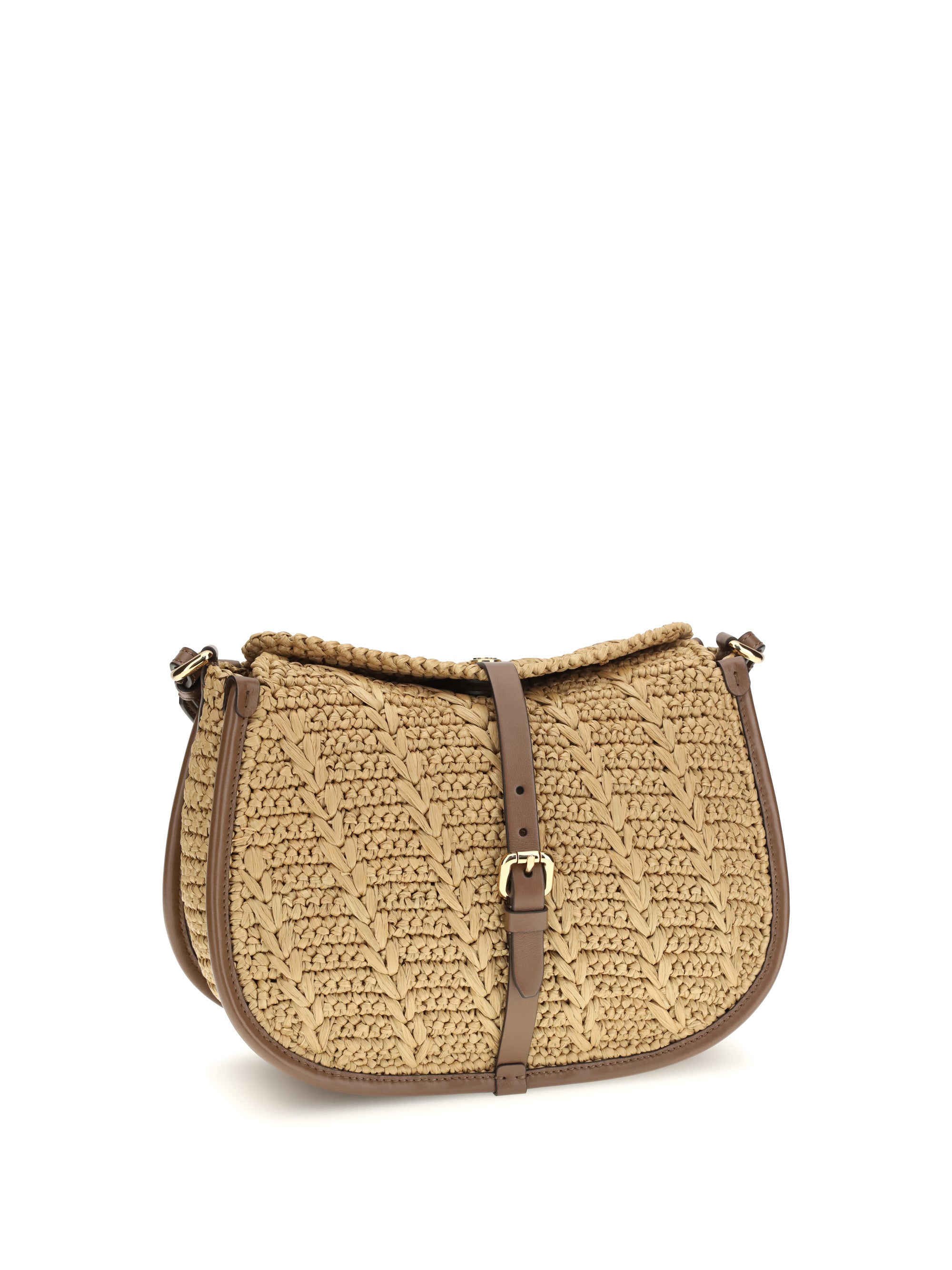 raffia crochet pony shoulder bag