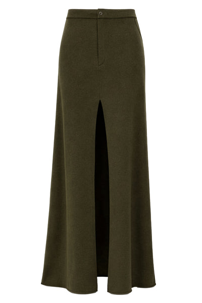 linzi long skirt in wool and cashmere blend knit